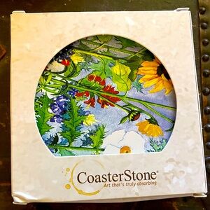 CoasterStone Colorful Wildflower Coasters Set of Four New in Box